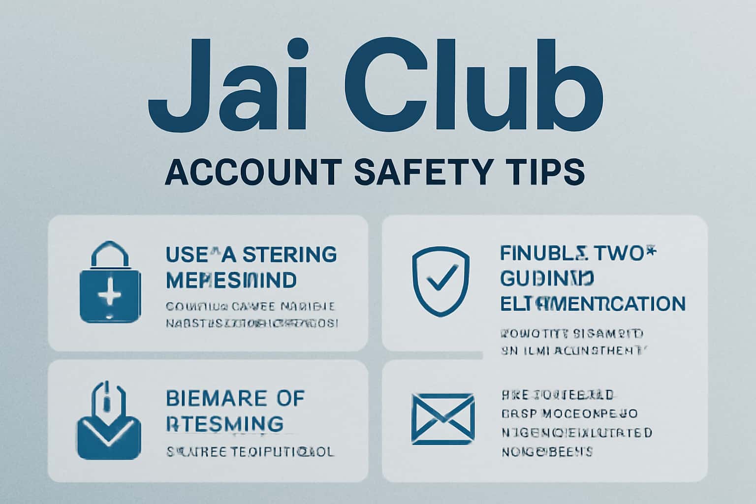 An informational scene showcasing account safety tips with the text Jai Club.