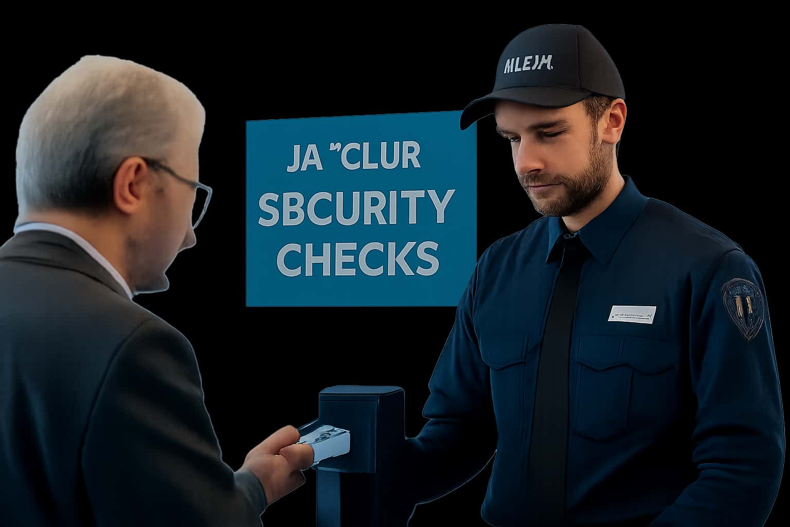 An informative scene depicting security checks related to the Jai Club, featuring the text 'Jai Club'.