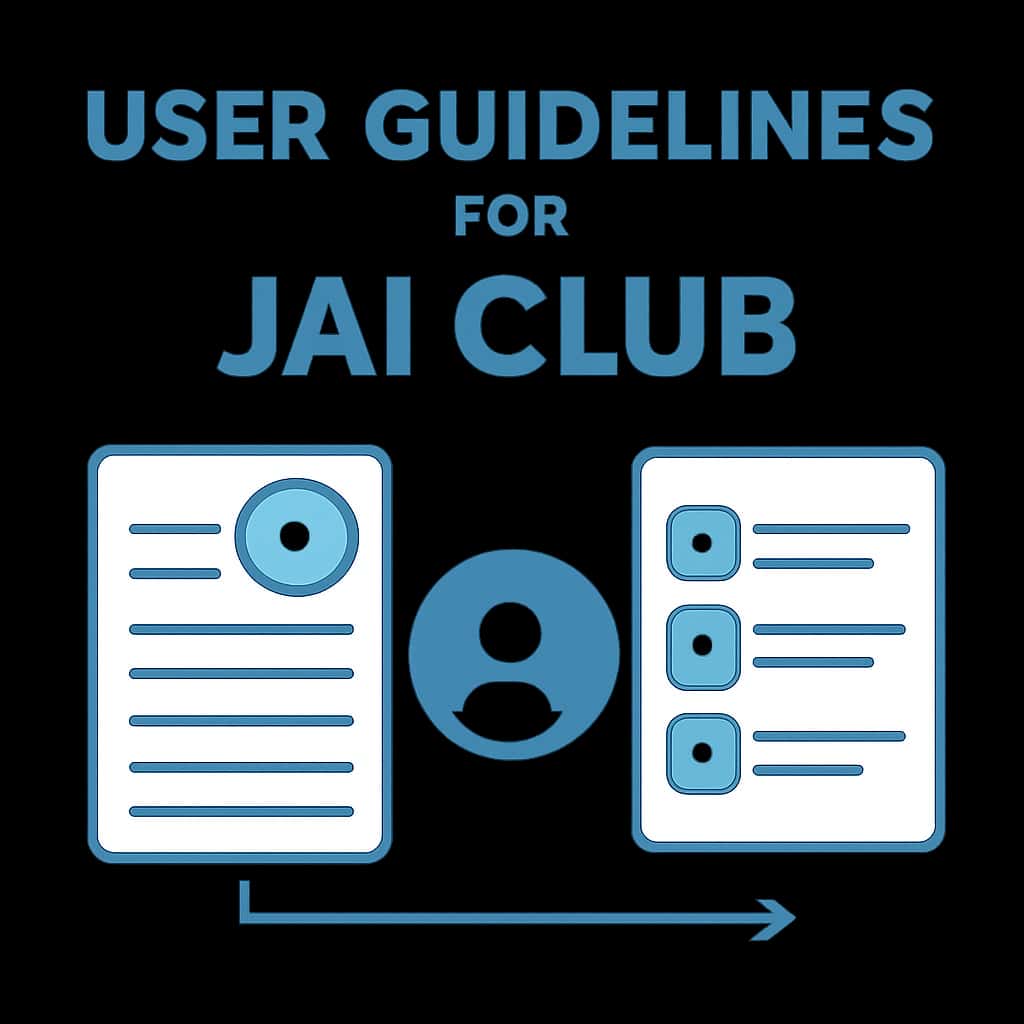 An educational diagram illustrating User Guidelines for Jai Club.