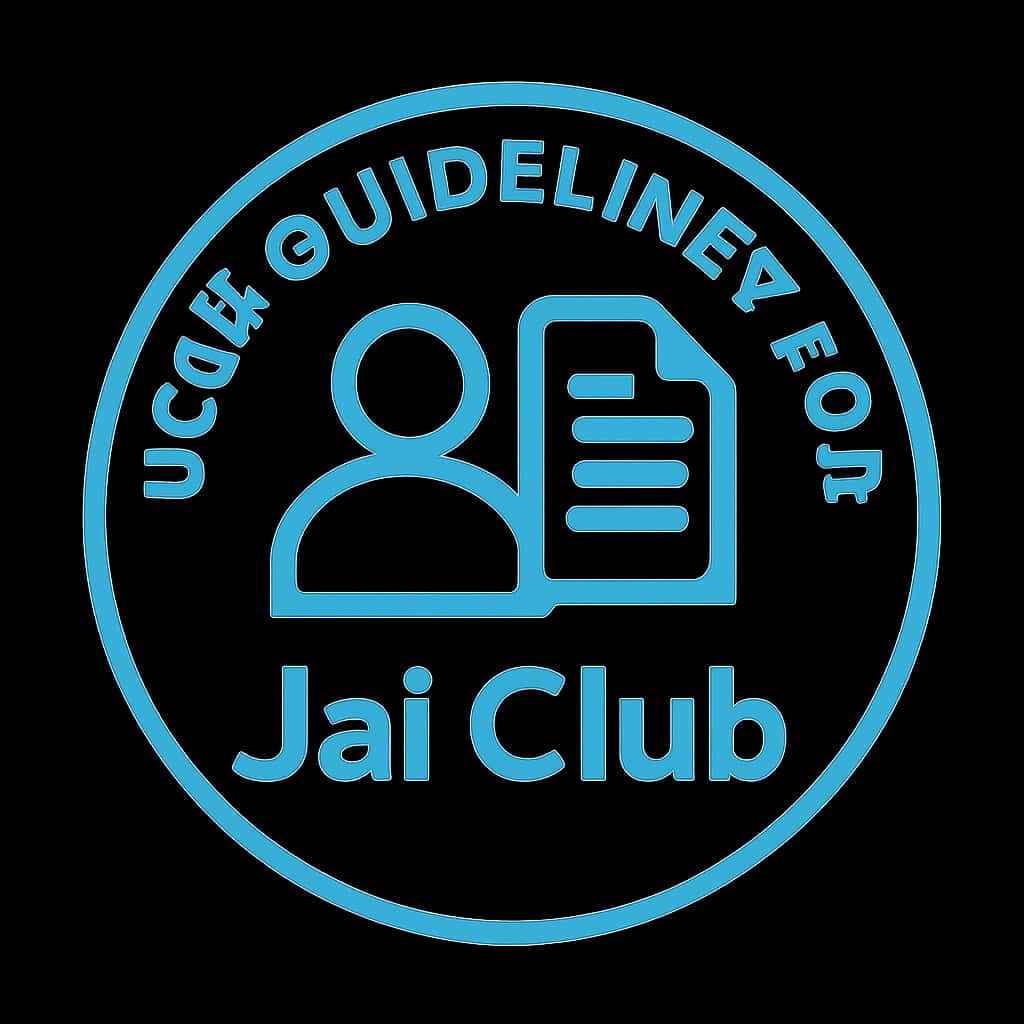 An icon representing User Guidelines for Jai Club, emphasizing clarity and professionalism.